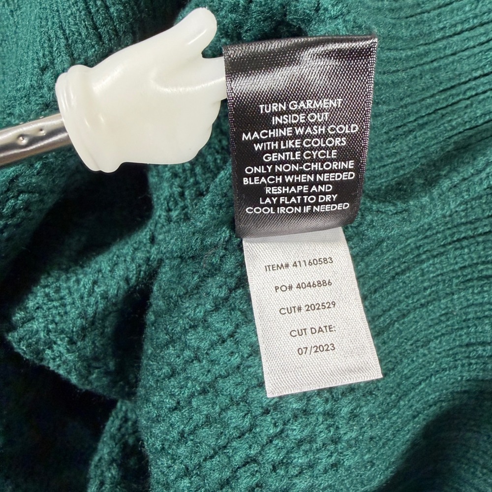 Torrid Sweater Womens 3 Green Cable Knit Pullover Crew Neck Textured Relaxed Fit - Picture 5 of 11